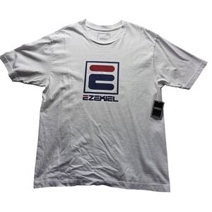Ezekiel Shirt Mens Medium White Logo Graphic Premium Tee Tagless Cotton Jersey